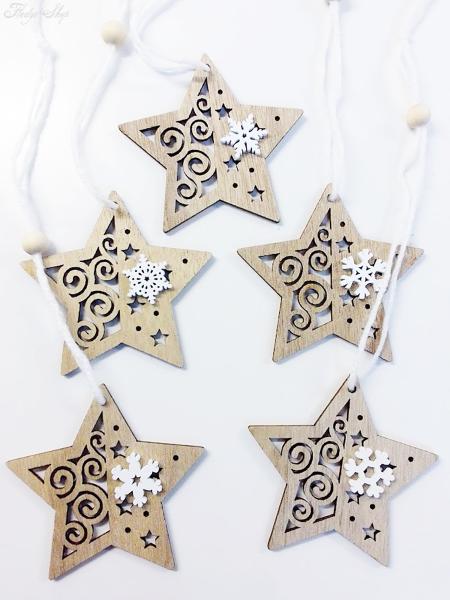 Weihnachtsstern mit weißer Schneeflocke